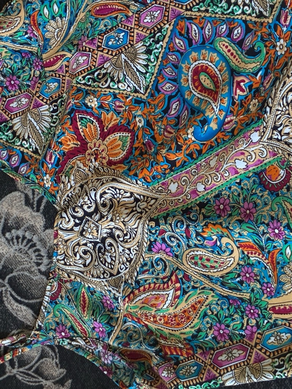 SHEIN Teal Purple Orange Paisley Slip Dress - Picture 7 of 10